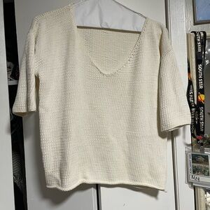 Cream V-Neck Sweater